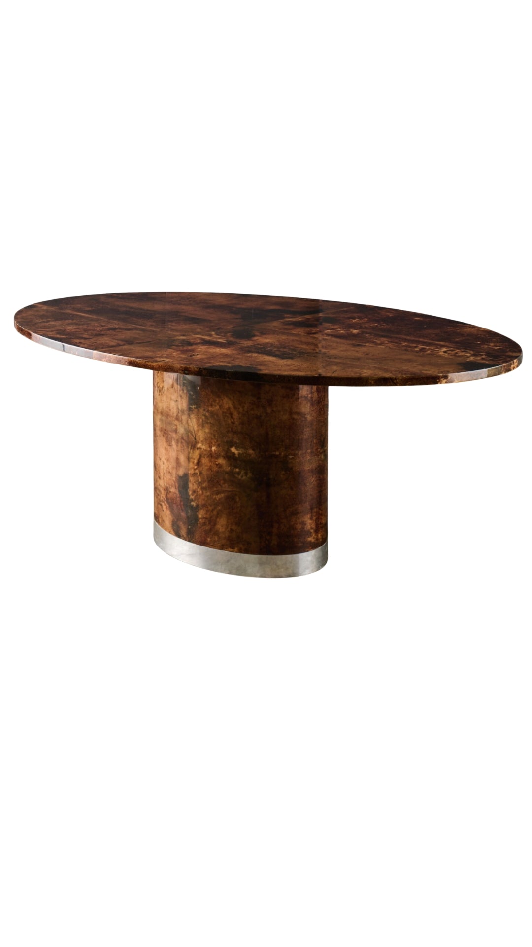 C462 Goat Skin Oval Dining Table