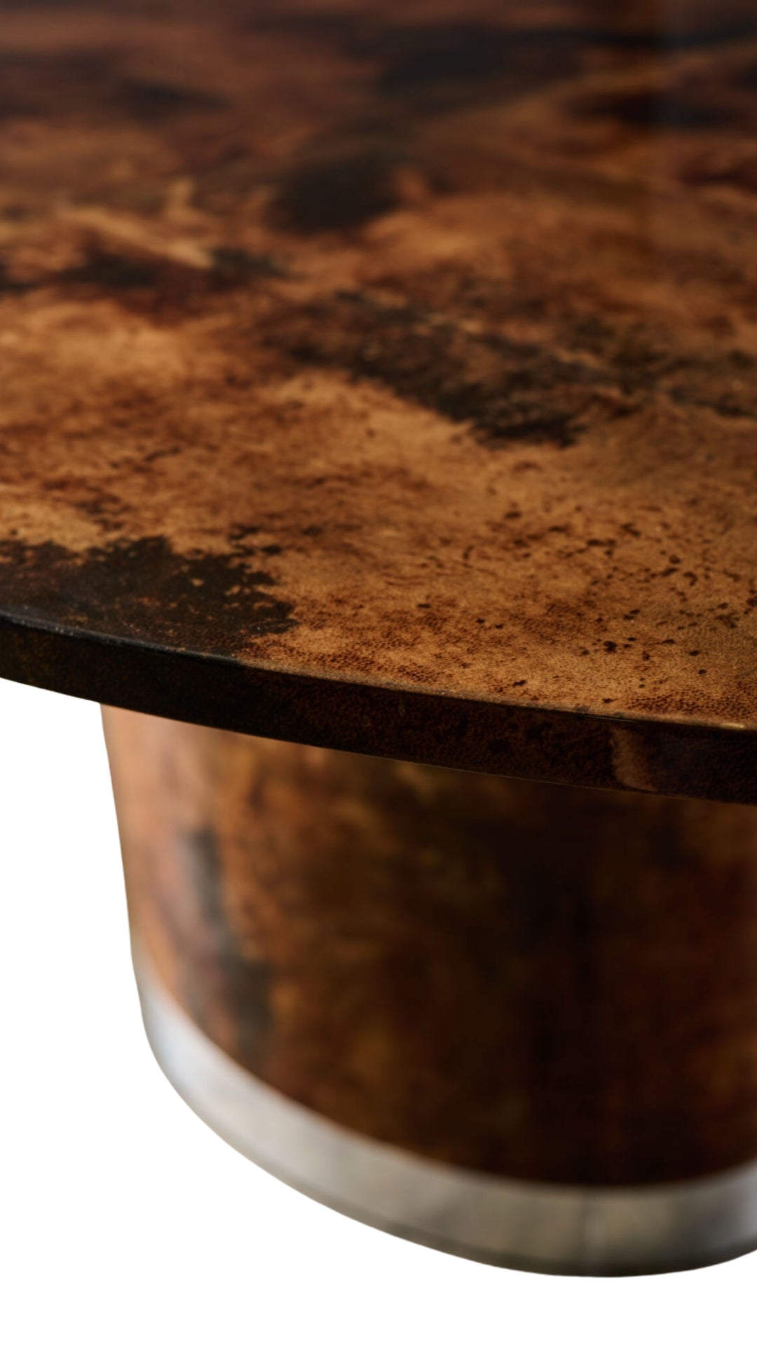 C462 Goat Skin Oval Dining Table