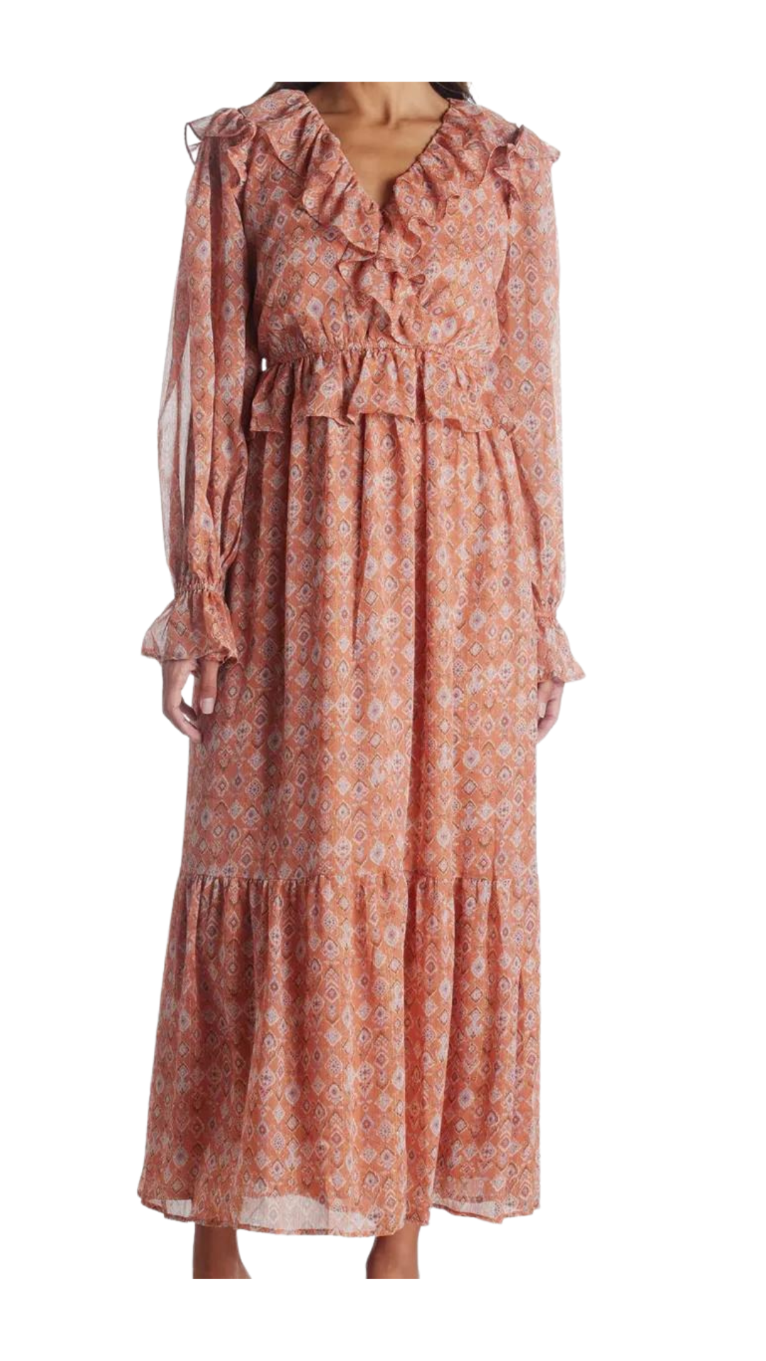 Shirred Ruffle Dress