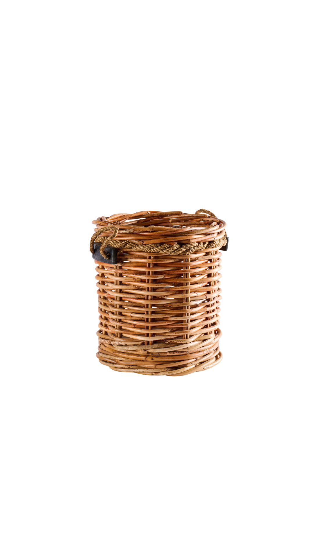 Leeton Round Wicker Basket w Handle