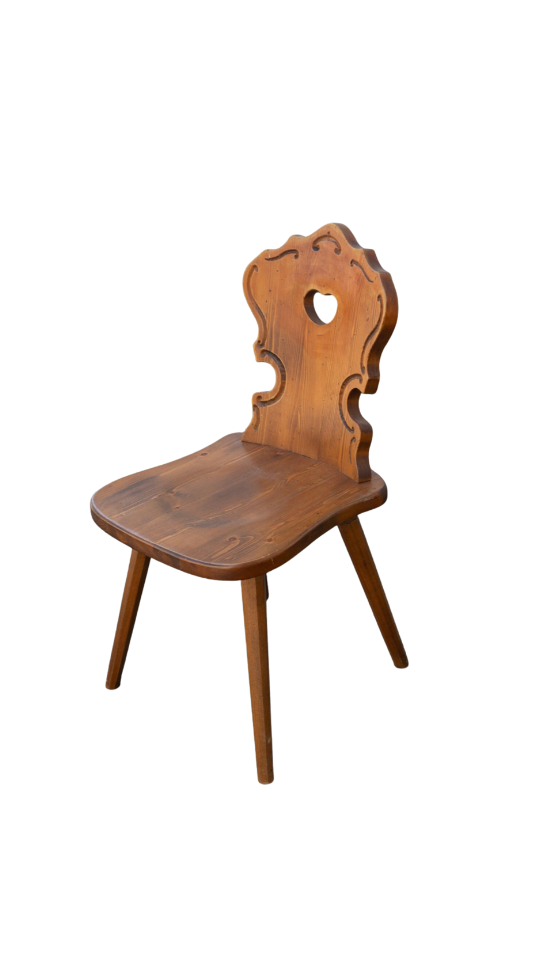 Antique Wooden Heart Chair S/6