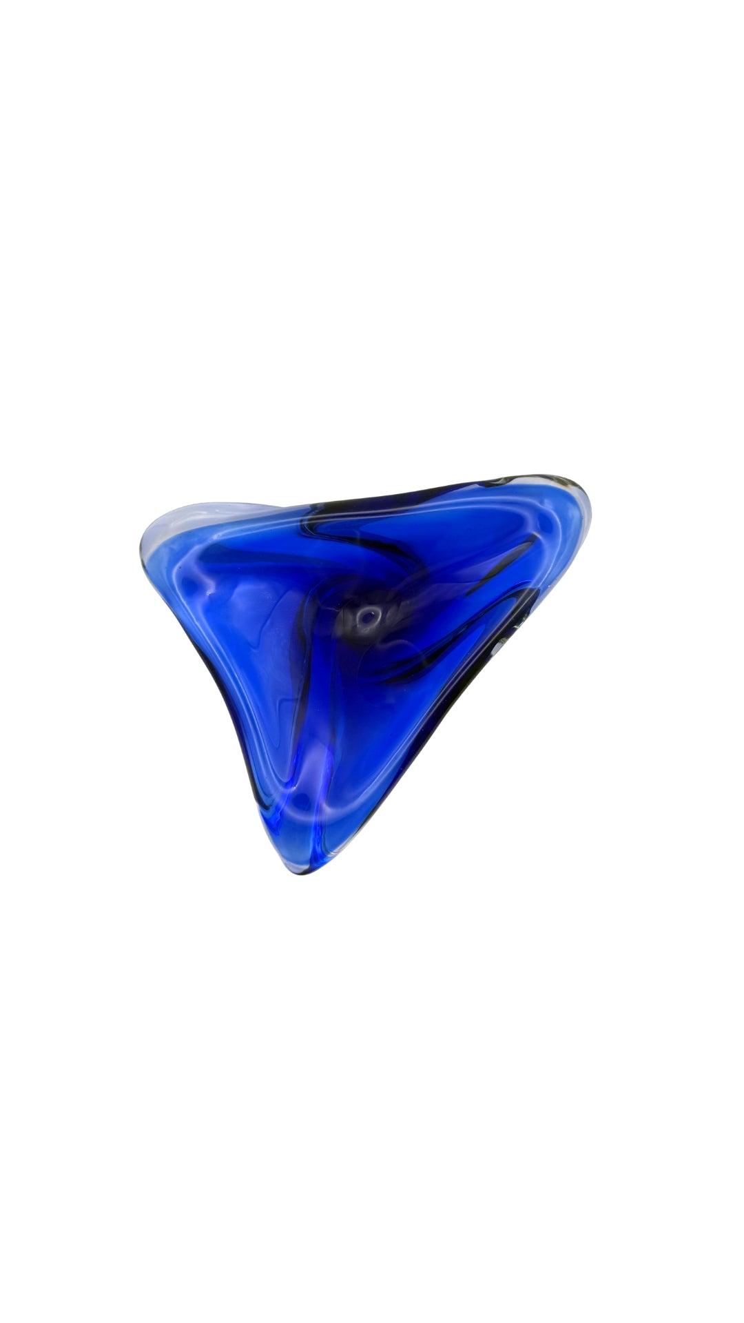 Blue Triangle Murano Glass Dish