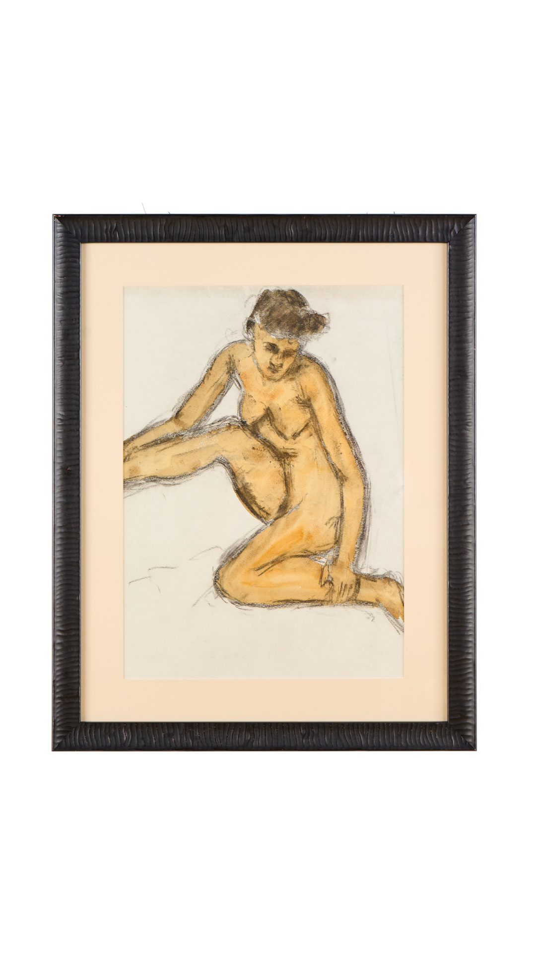 Black Charcoal Seated Nude