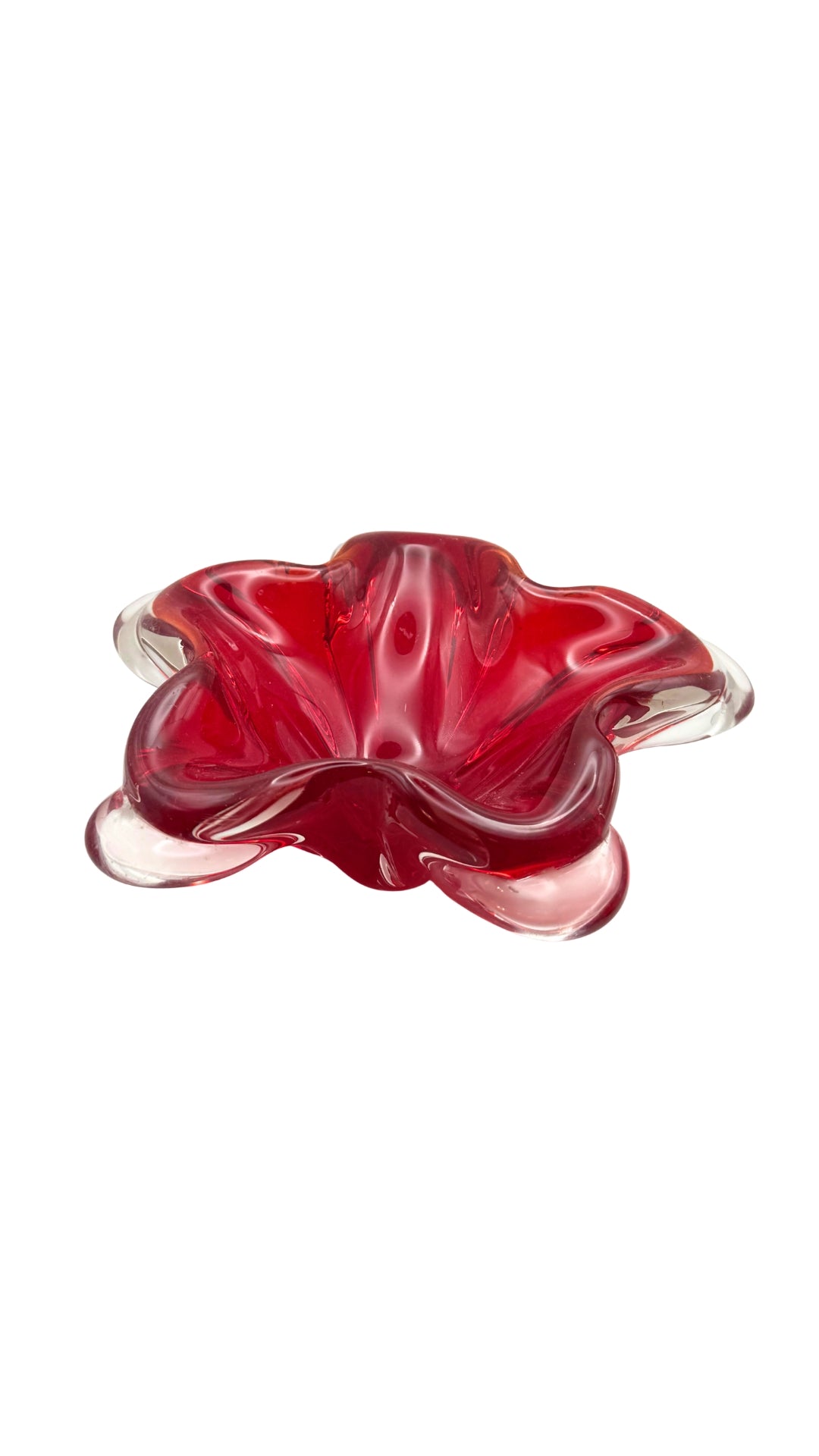 Murano Glass - Small Red Floral Dish