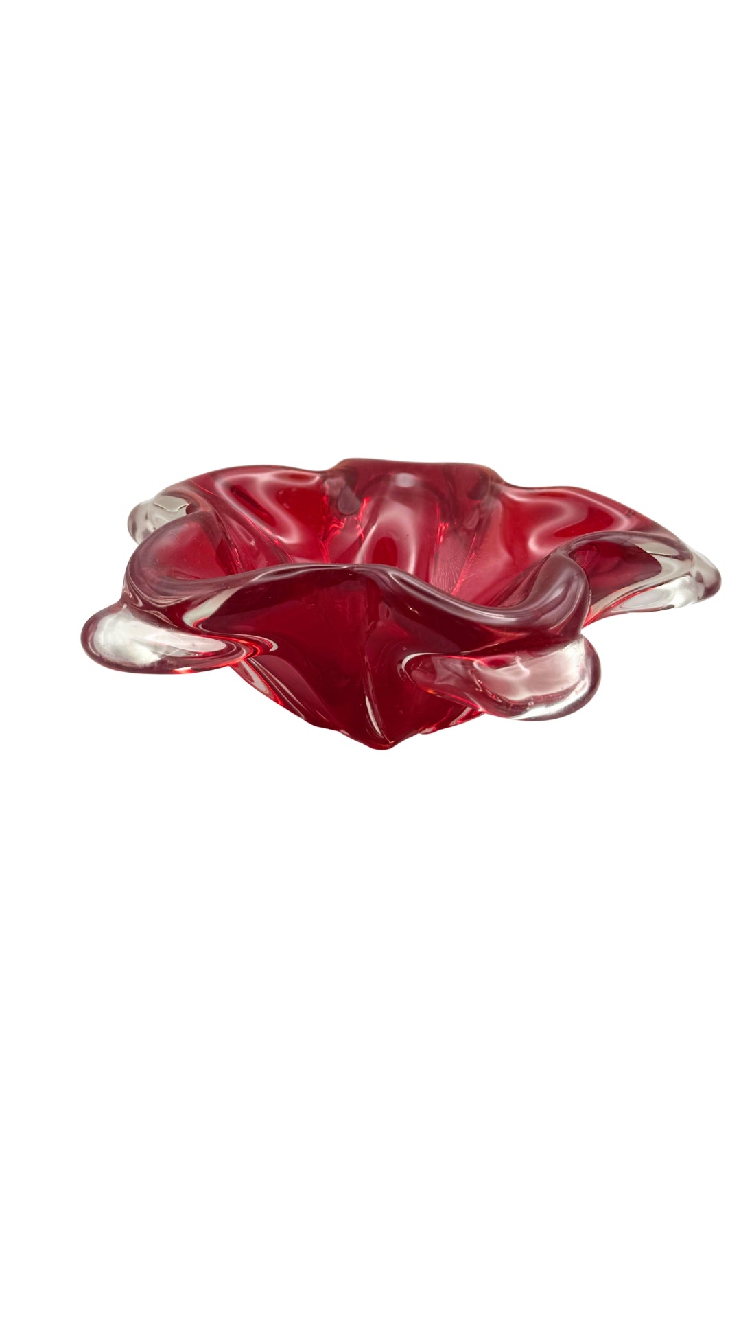 Murano Glass - Small Red Floral Dish