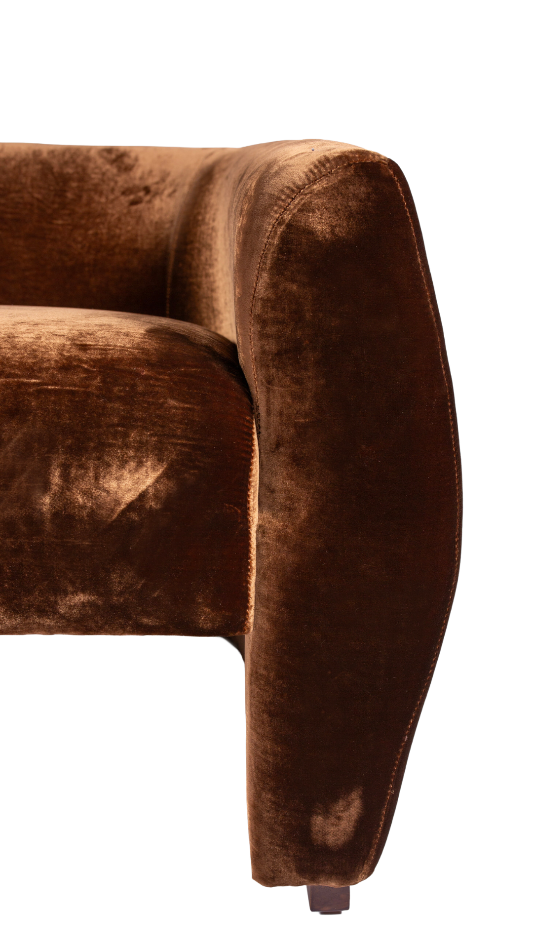 Modern Silk Velvet Chair - Chocolate