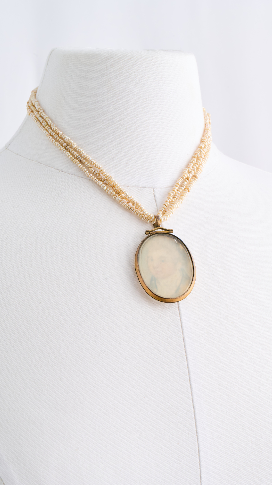 Water Color Painted Portrait Locket