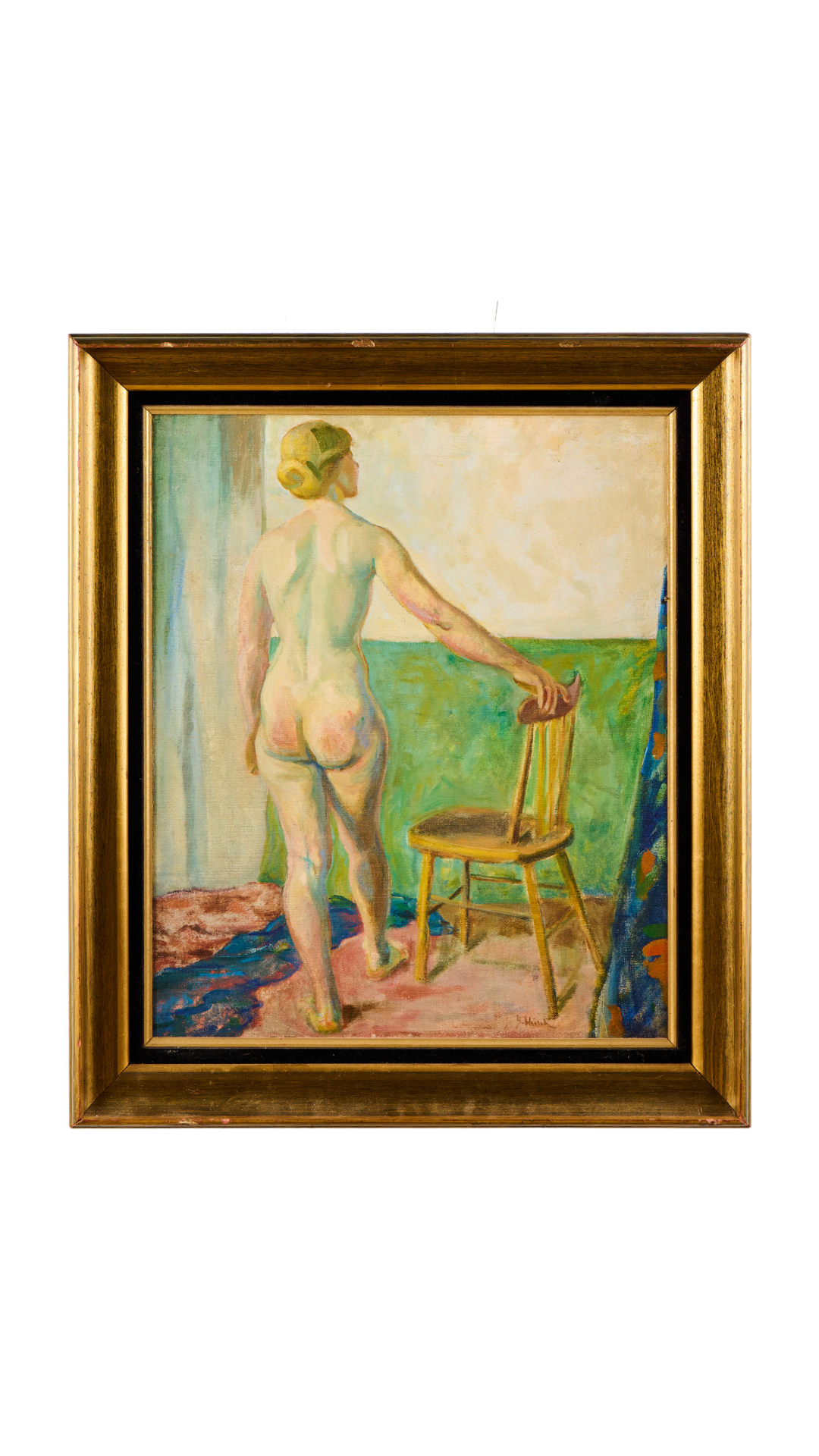 Joseph Hirsch | Nude Art Model by Chair | 30'' x 25''