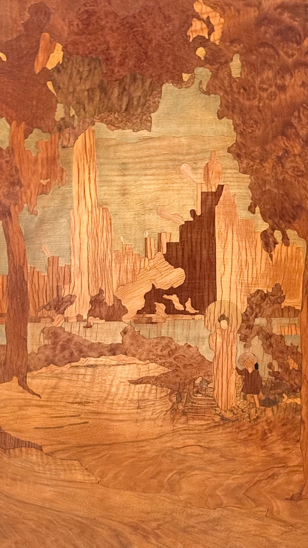 Rowley Marguetry | Vintage Inlay Panel NYC Skyline