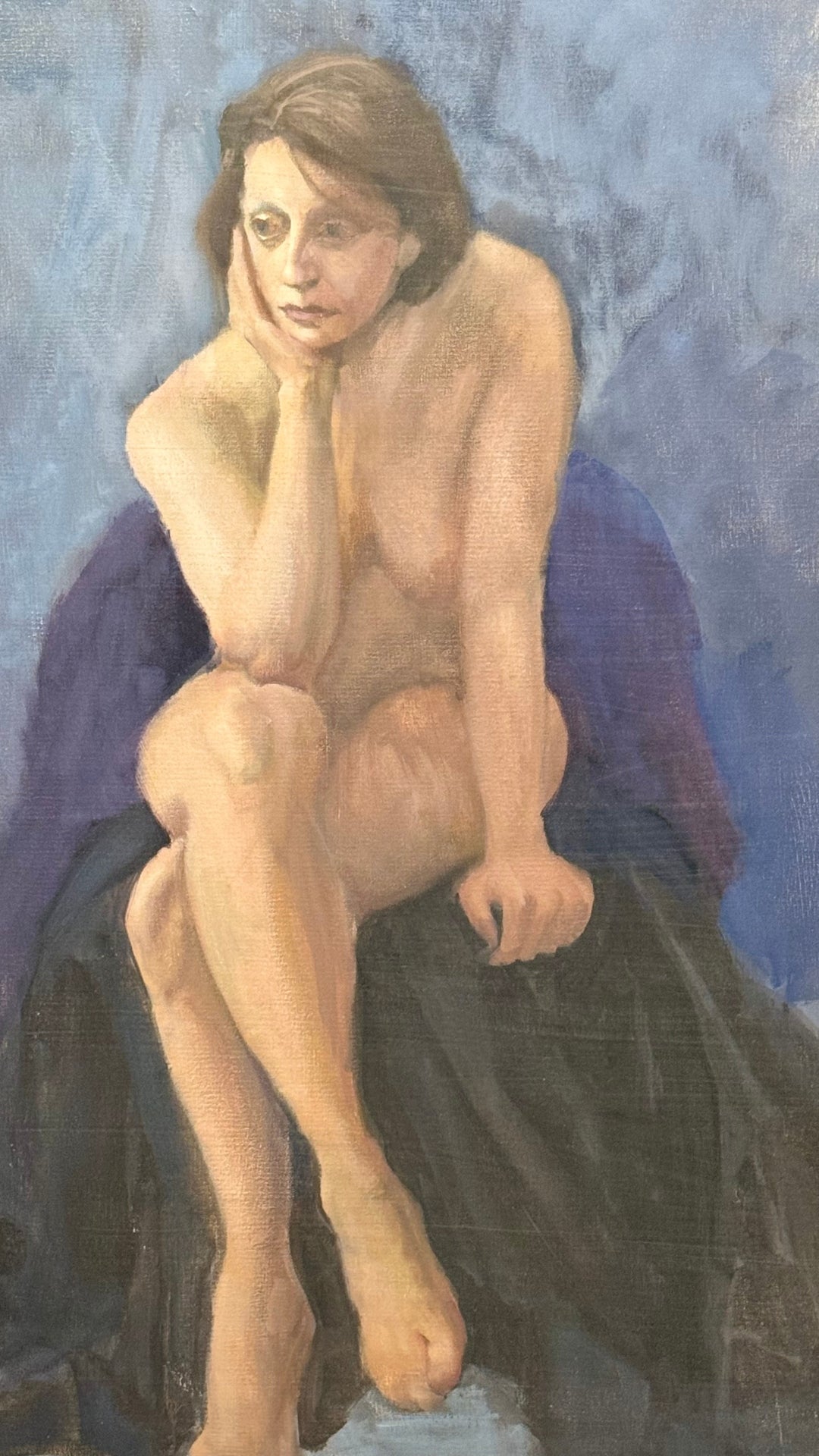 Seated Nude Female Figure on Canvas | Peter Davol