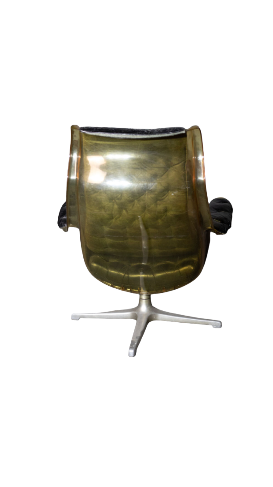 I40 Black Leather & Plastic Armchairs