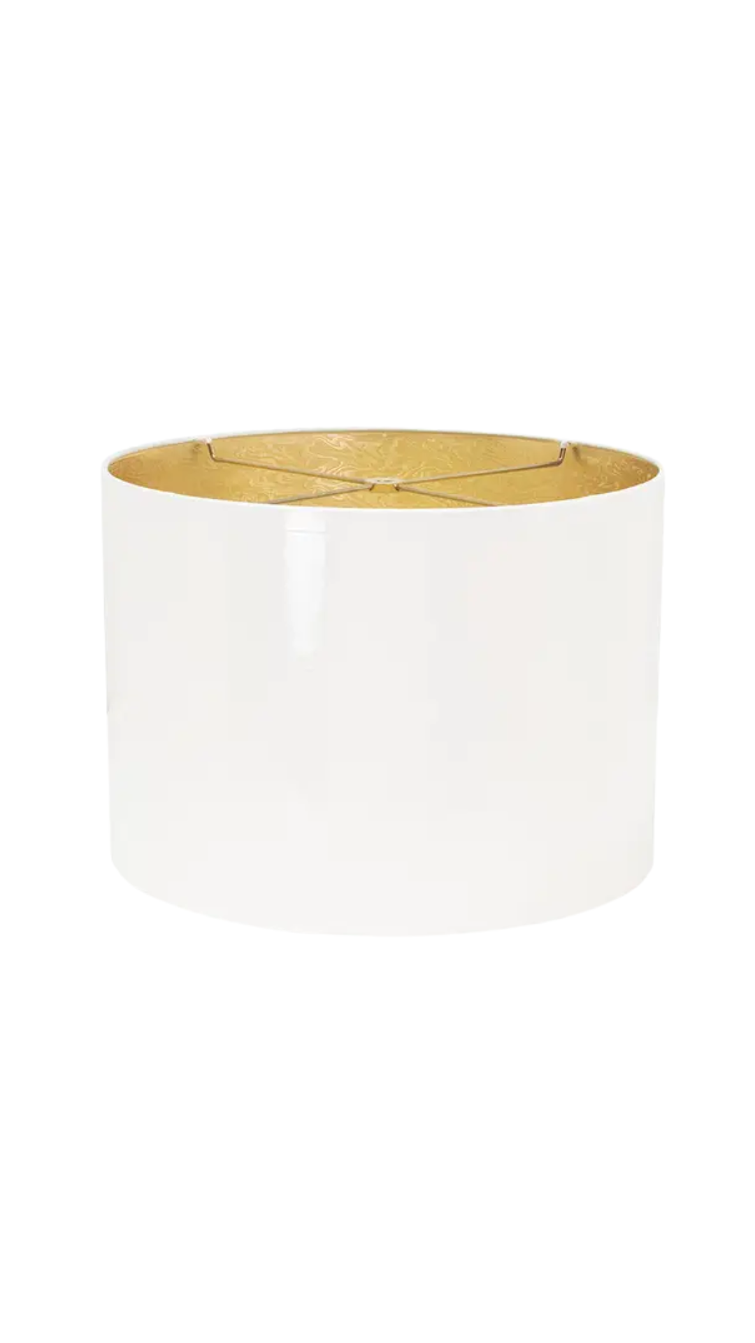 White Lacquer Shade with Gold Lining