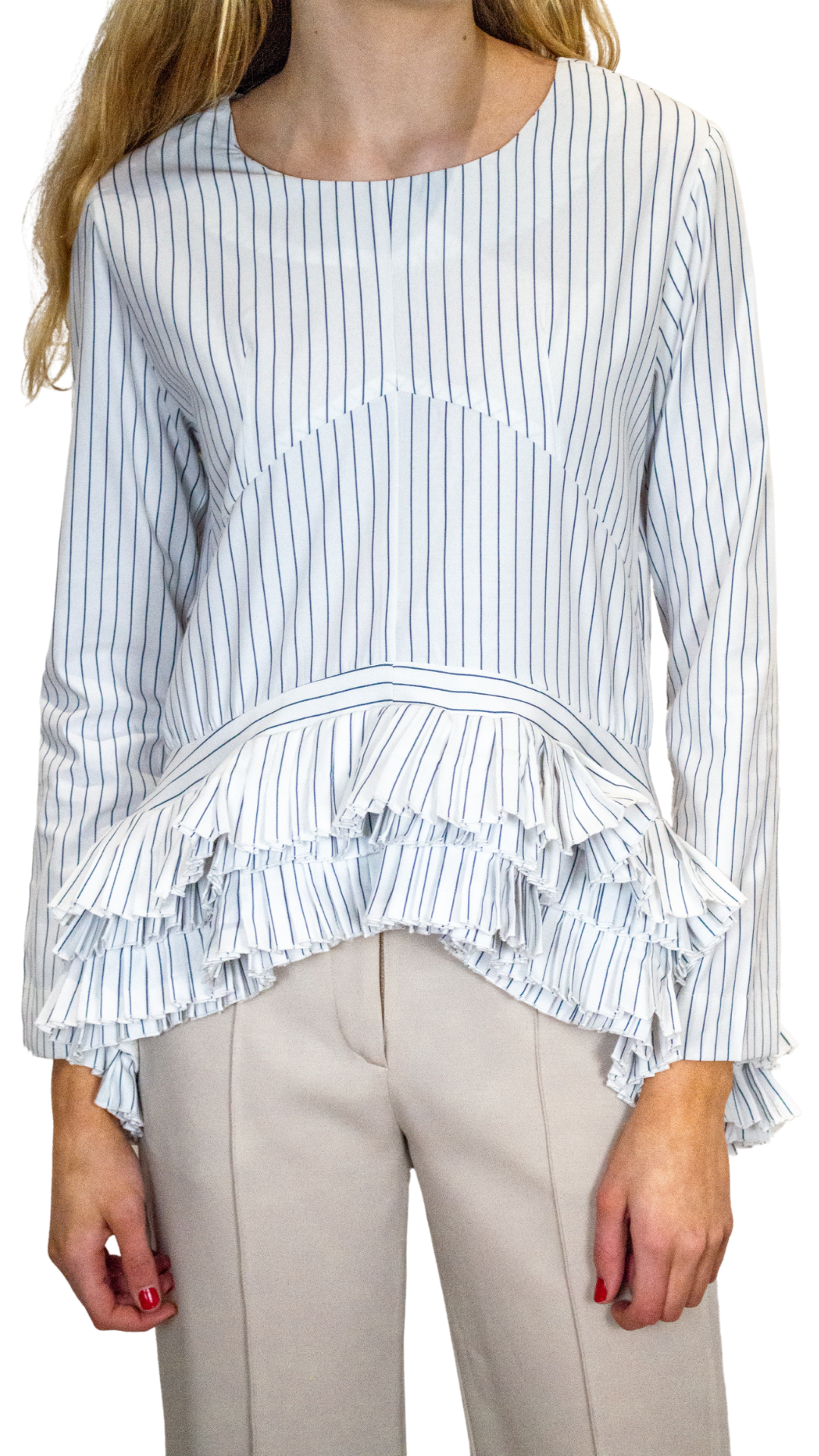 Blair Stripe Ruffle Shirt