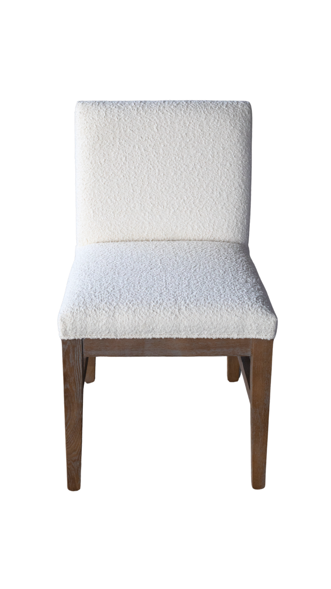 Ash Wood Dining Chair - Ivory Boucle
