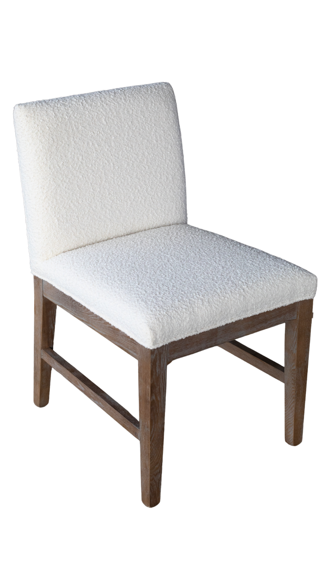 Ash Wood Dining Chair - Ivory Boucle