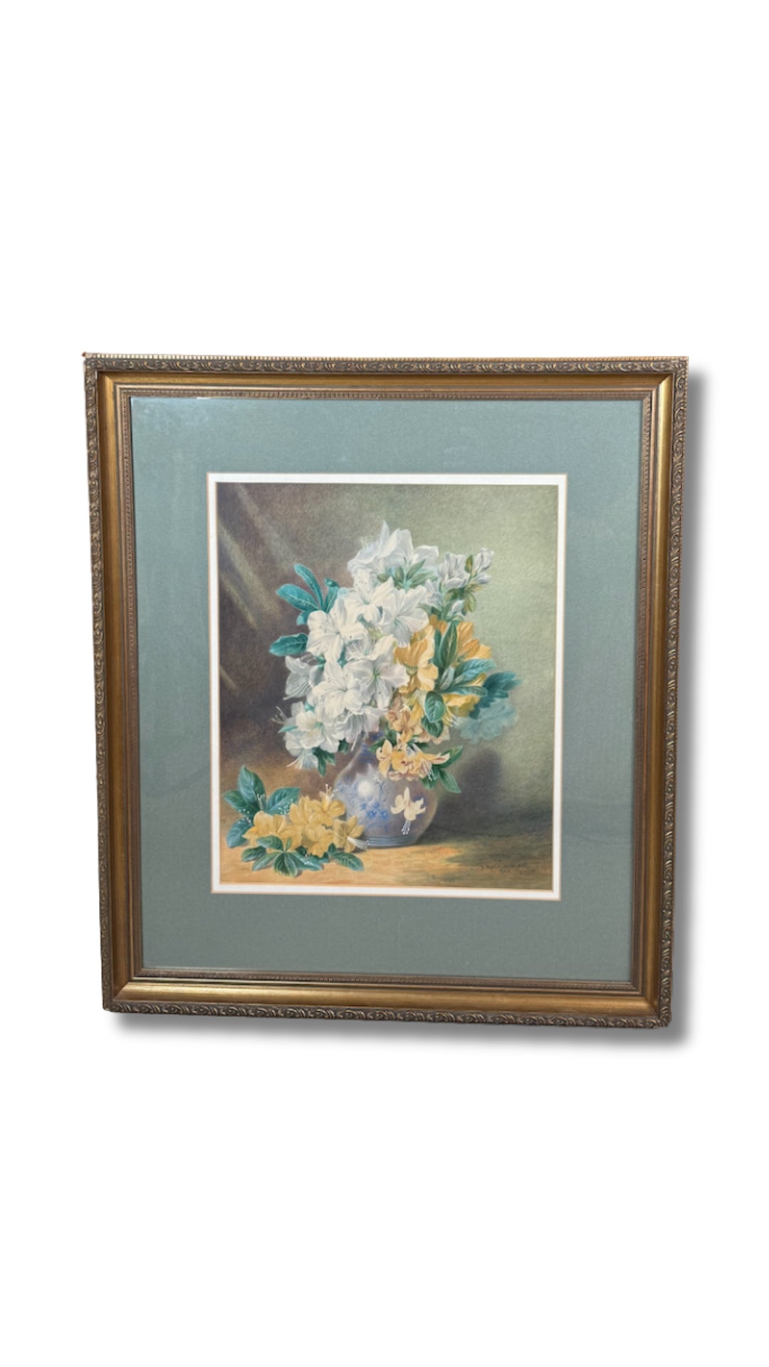 Green Mat Floral Painting