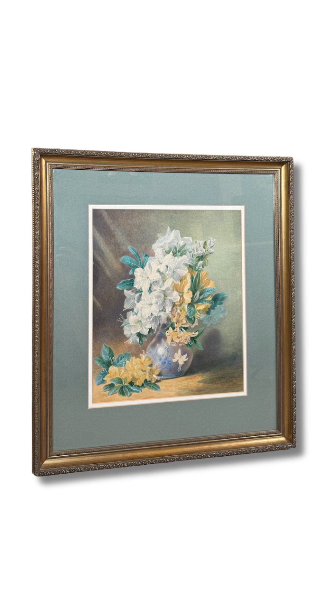 Green Mat Floral Painting