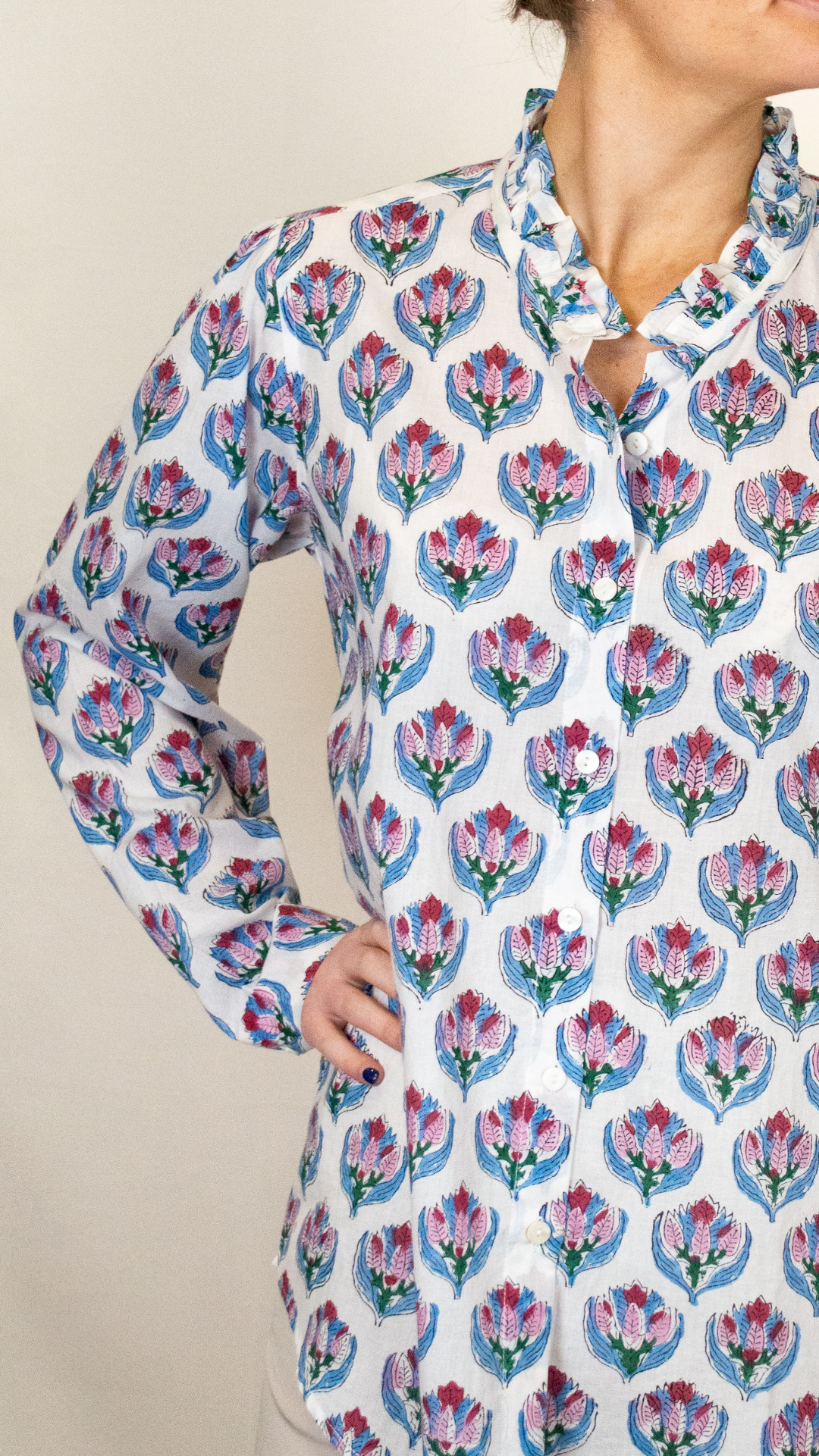 Floral Cotton Long Sleeve Shirt