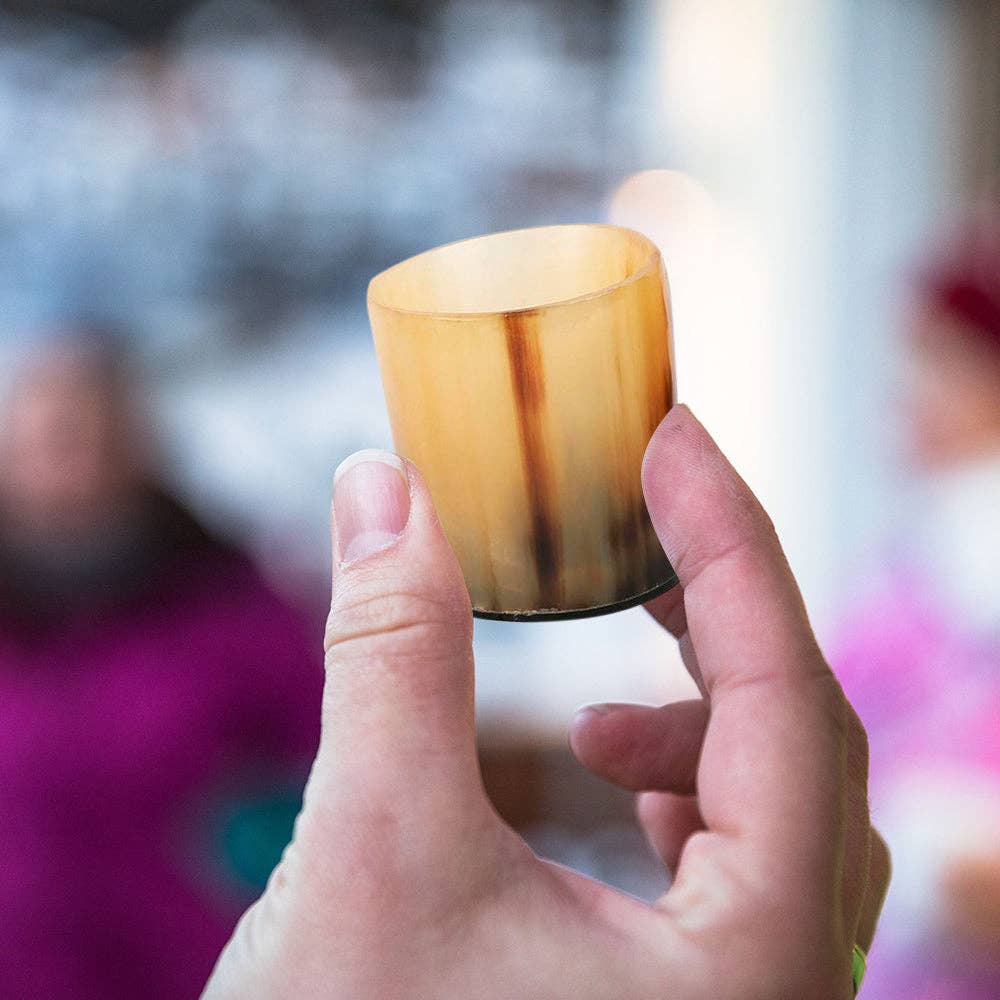 Horn Whiskey Shot Glasses Pack (4,8 & 12), Natural
