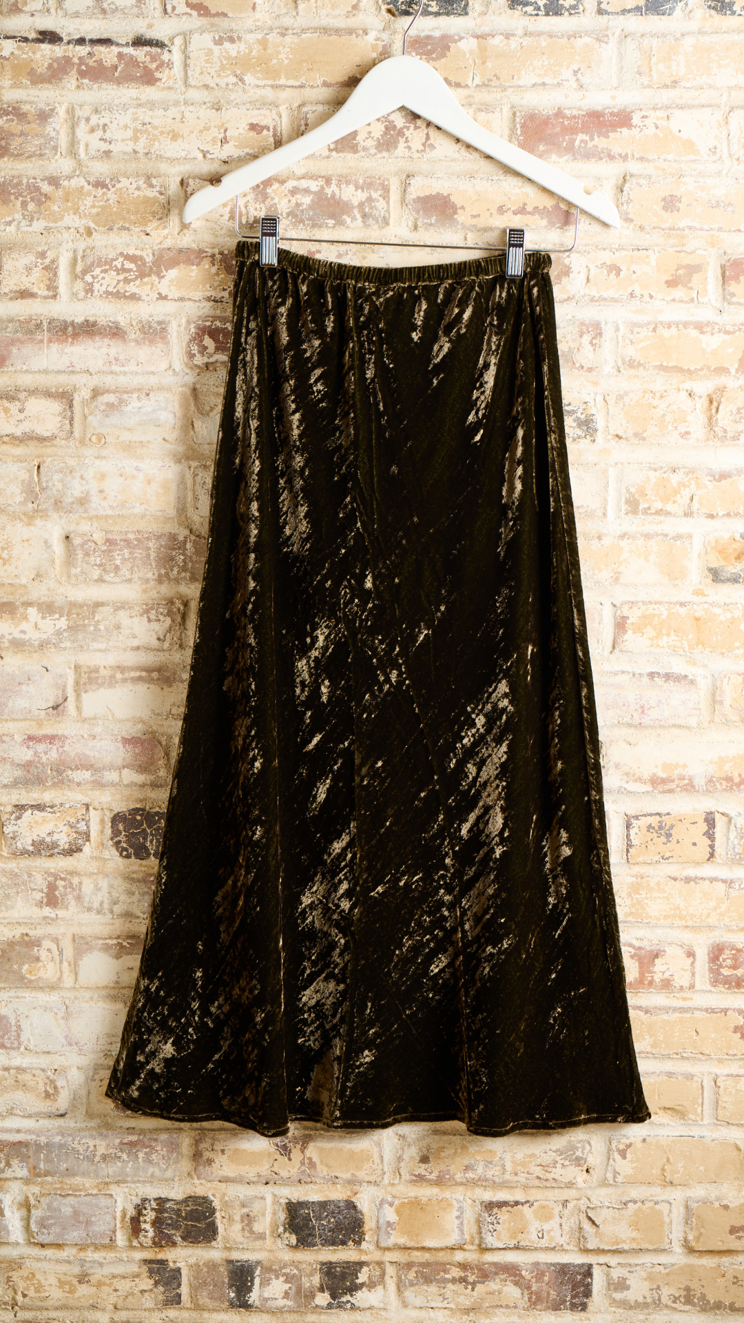 Chocolate Silk Velvet Anna Fit & Flare Skirt
