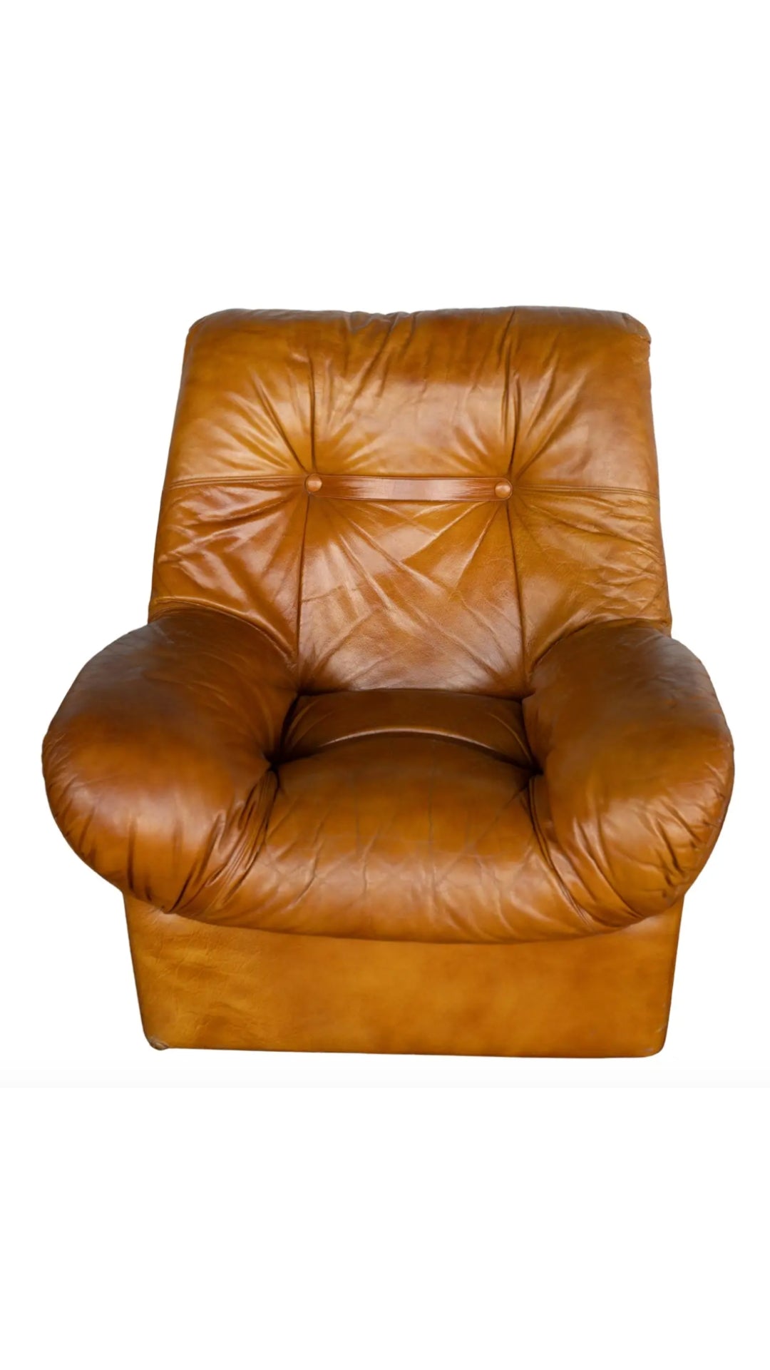 Vintage Scandinavian Leather Lounge Chairs S/2
