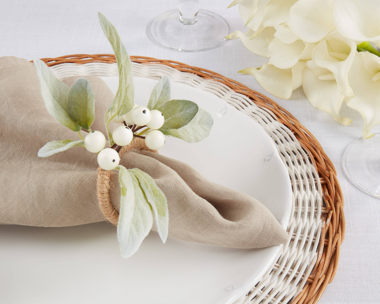 White Berry Napkin Ring