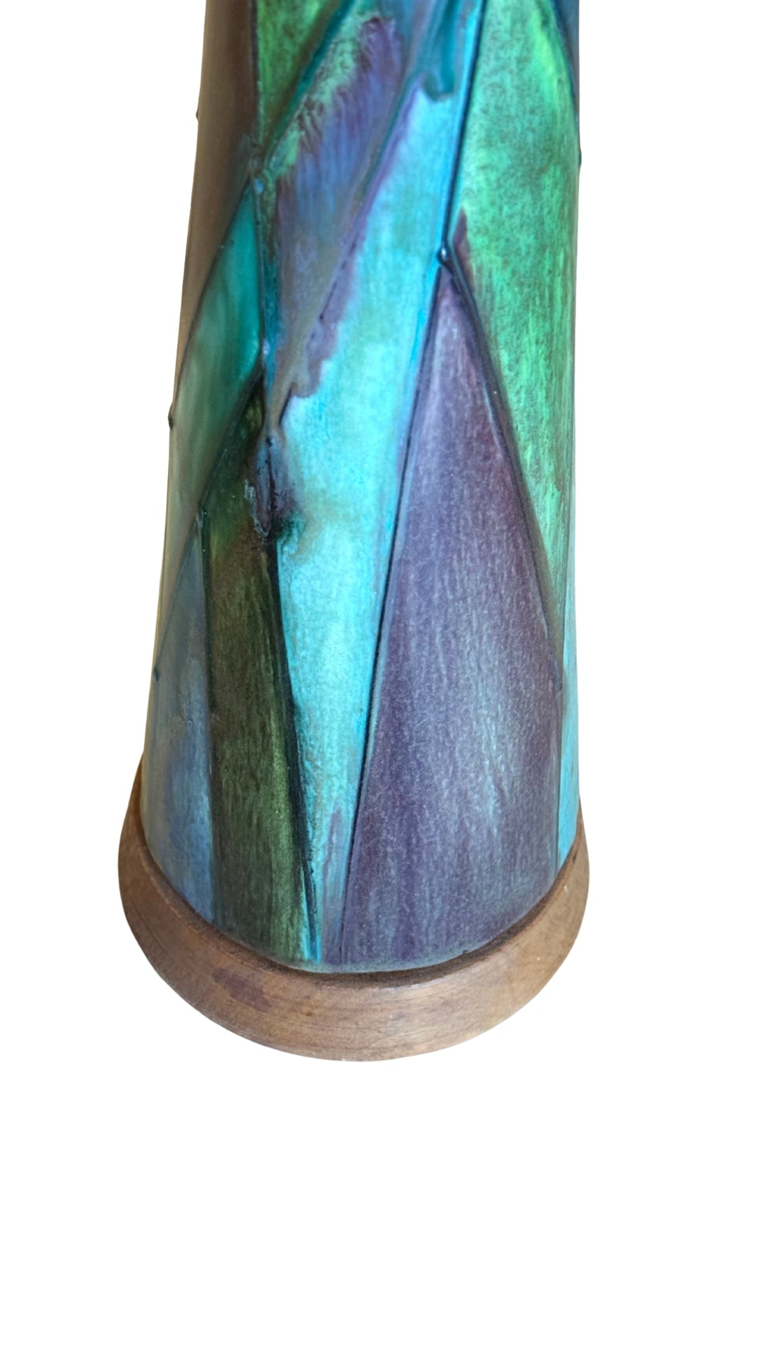 Teal Geometric Table Lamp