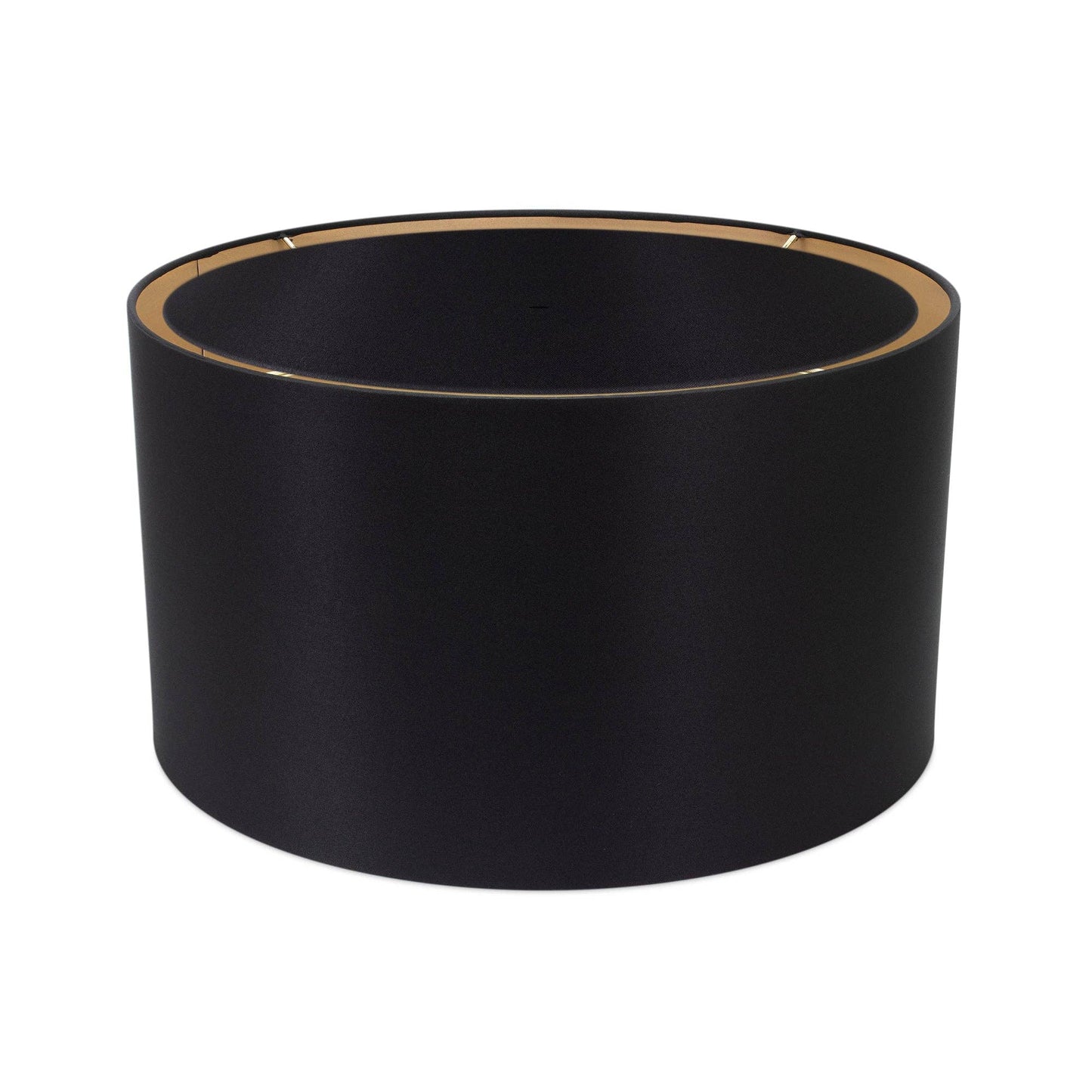 Round Black Linen Drum Shade