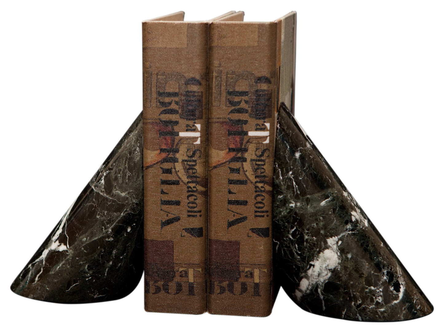 Coronet Collection Black Zebra Marble Bookends