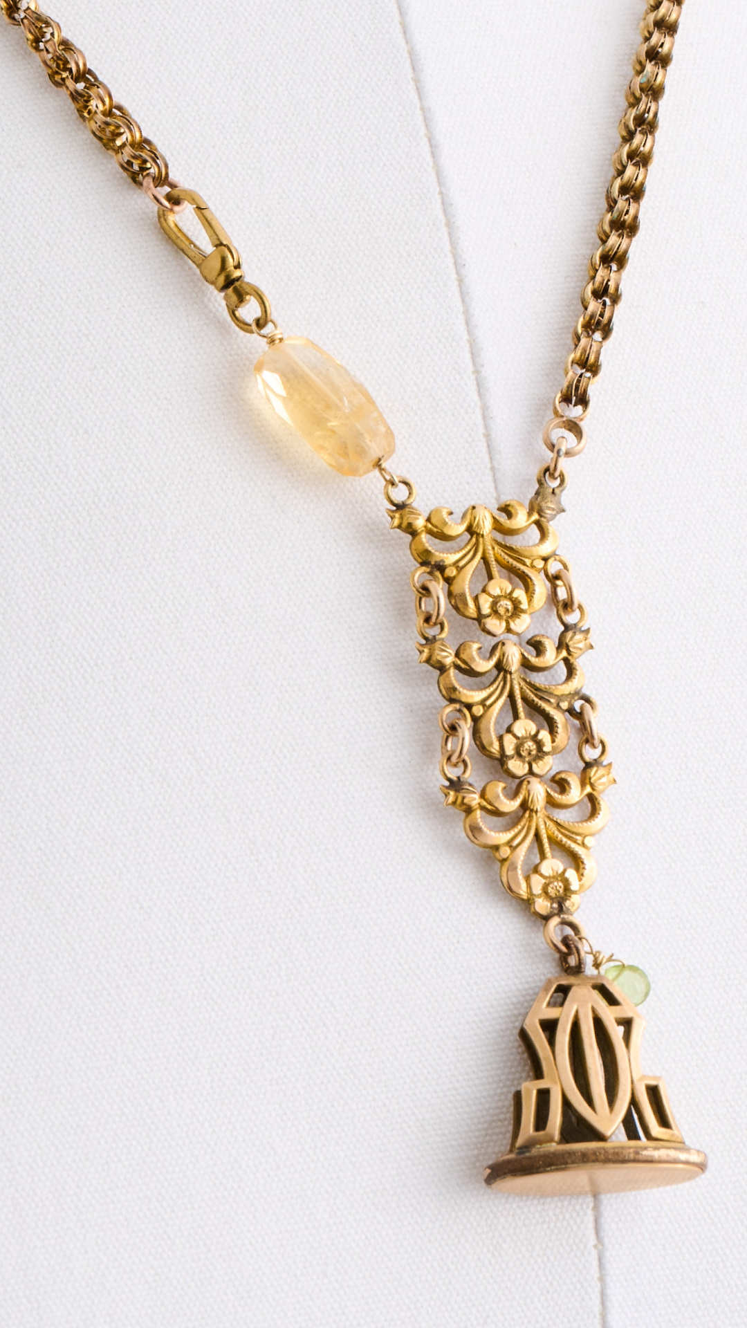 Citrine W Watch Fob Ncklc