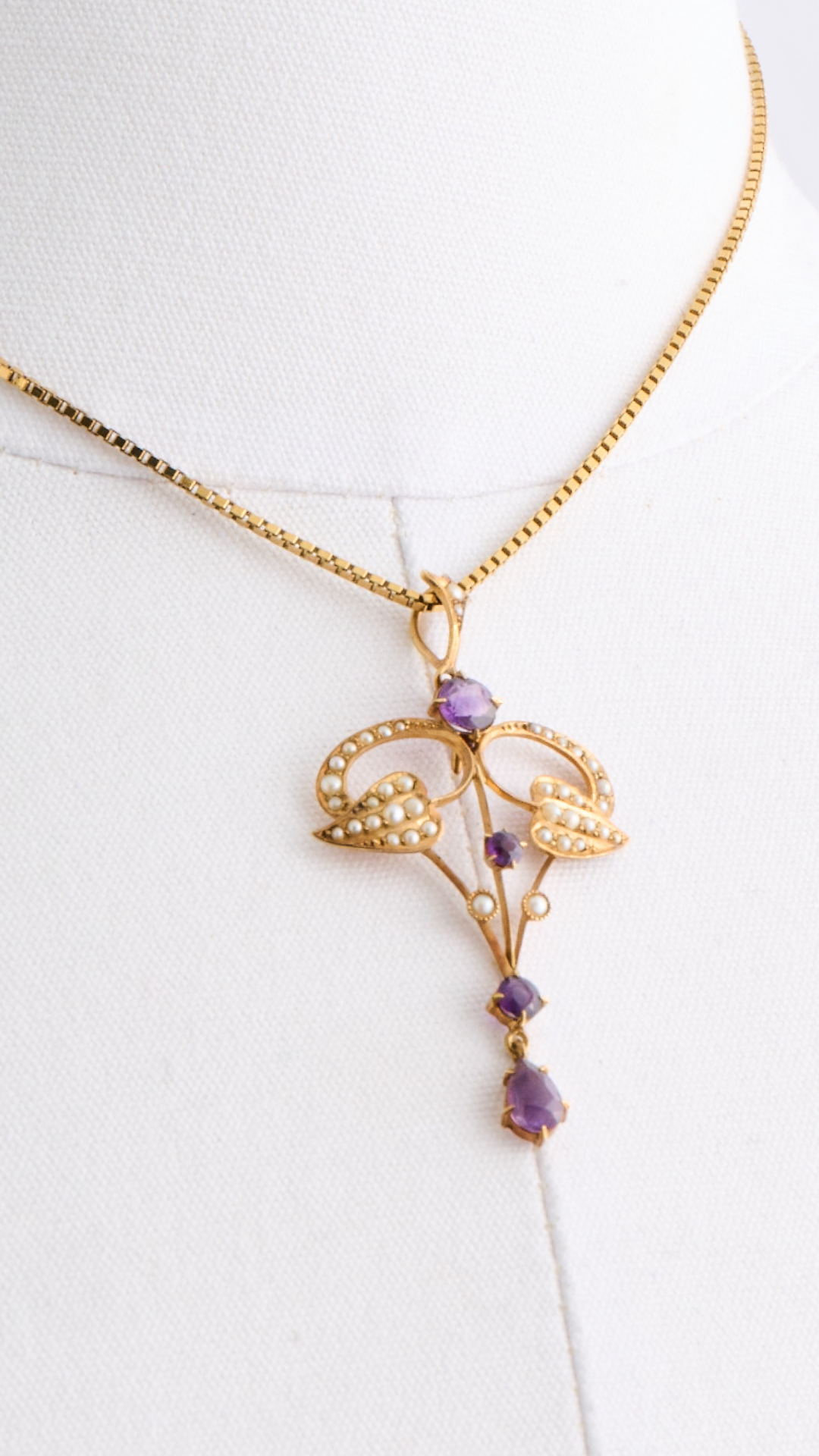 Amethyst Seed Pearl Ncklc