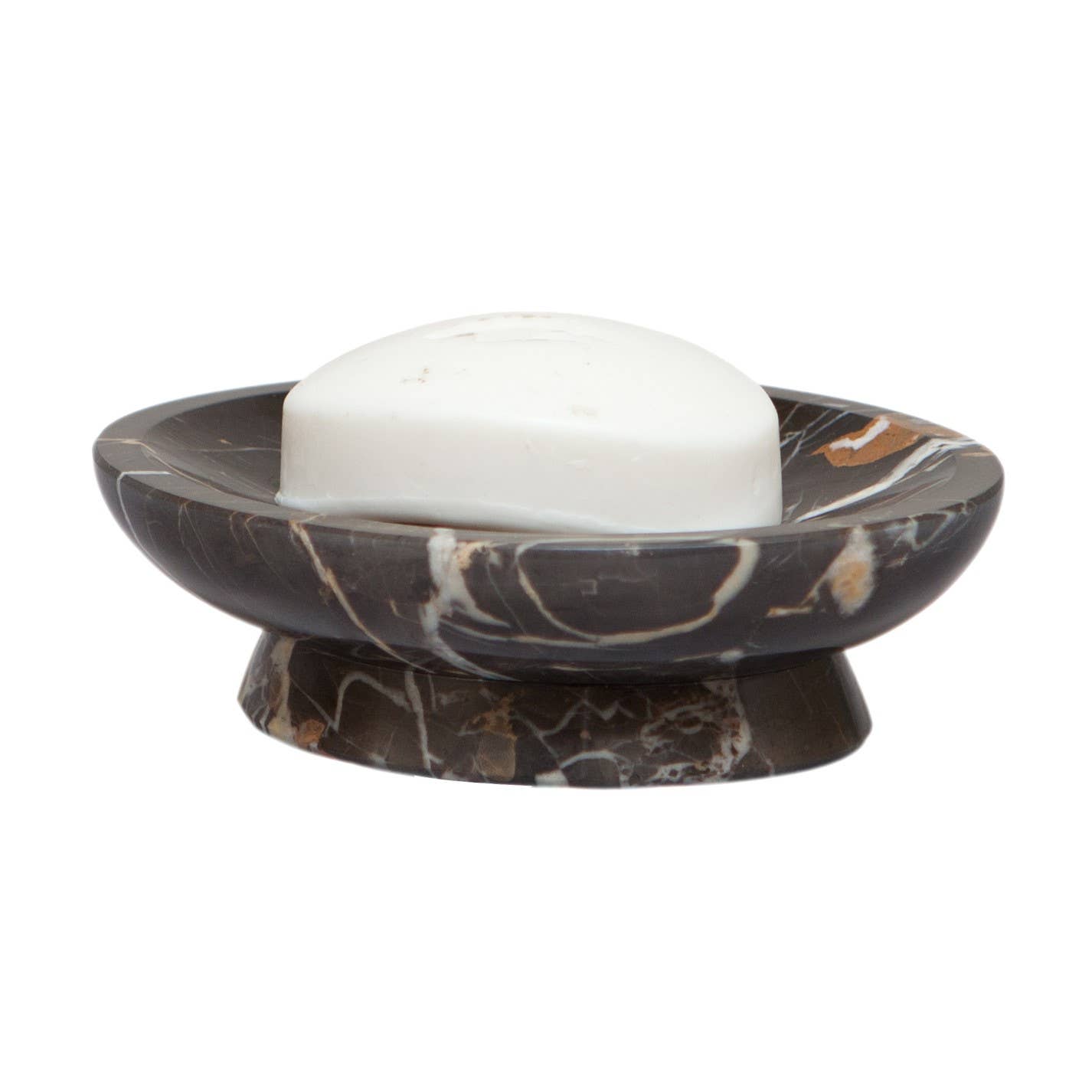 Vinca Collection Black & Gold Marble Oval Soap Dish