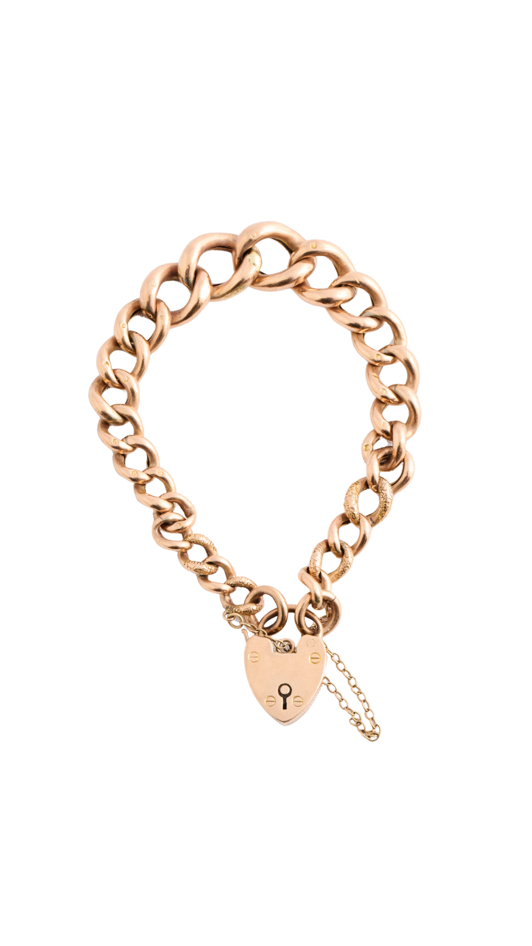 78 9ct GLD Heart Brclt