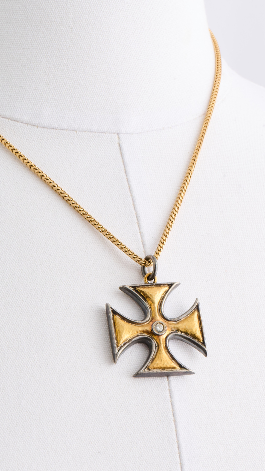 Gold and Diamond Cross Necklace