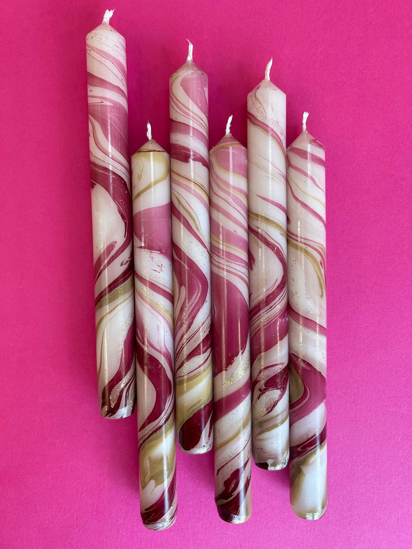 ANTIQUE CHESTNUT - Marbled Dinner Candle Trio