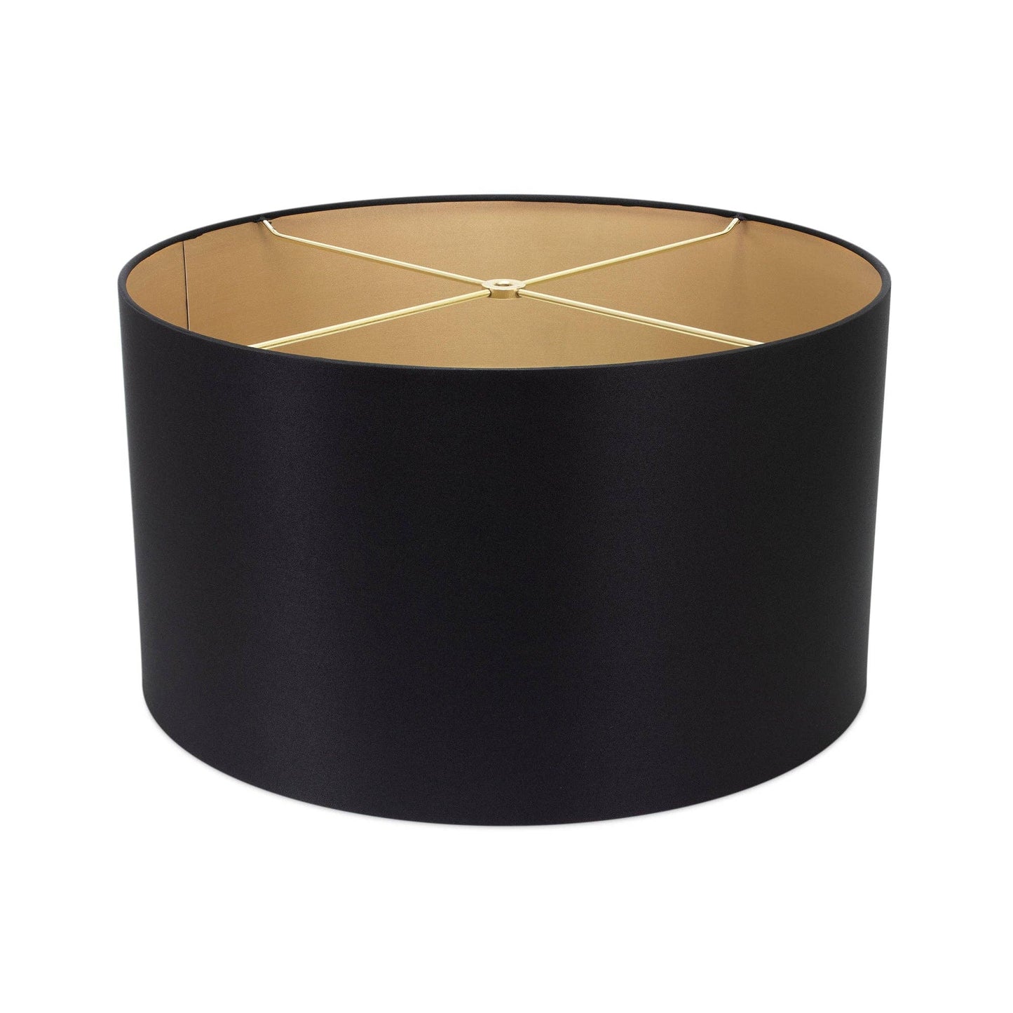 Round Black Linen Drum Shade