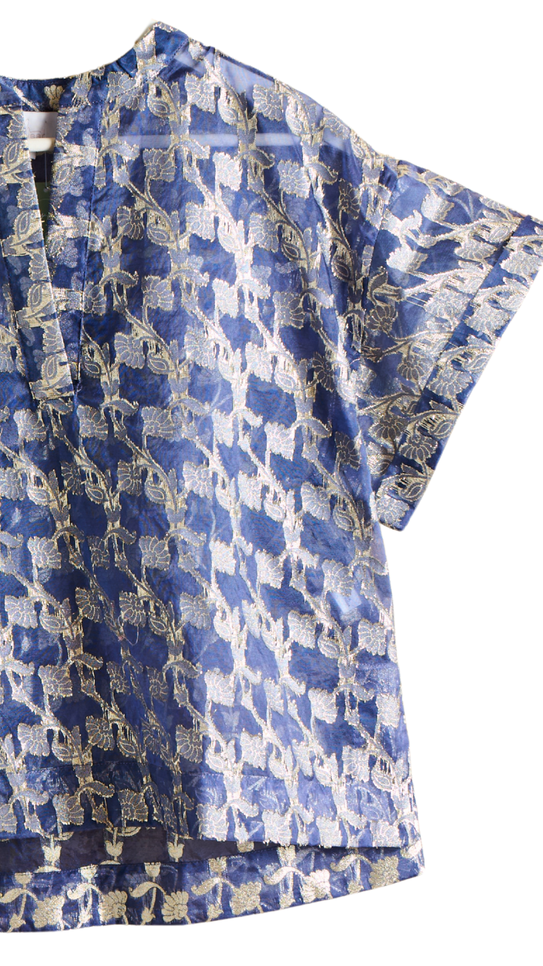 Sheer Blue & Gold Cindy Shirt