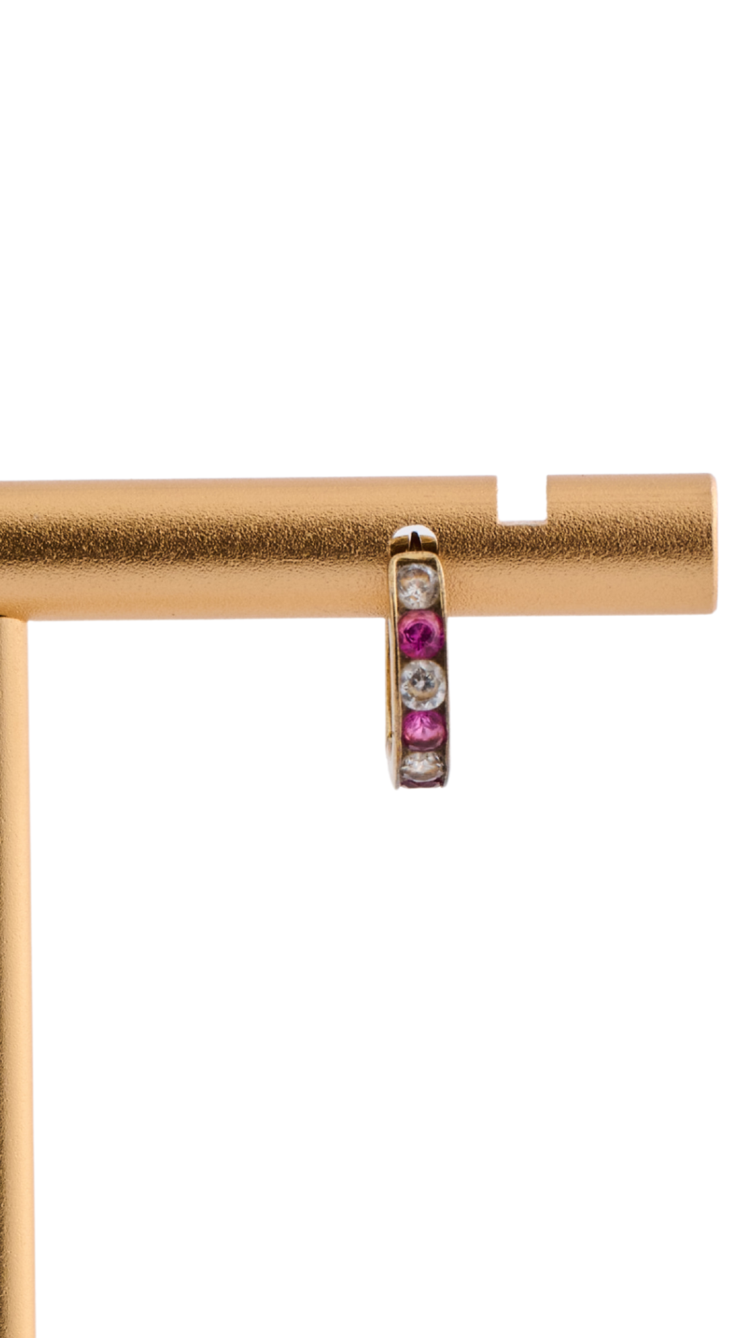 9ct Gold Diamond Ruby Earring