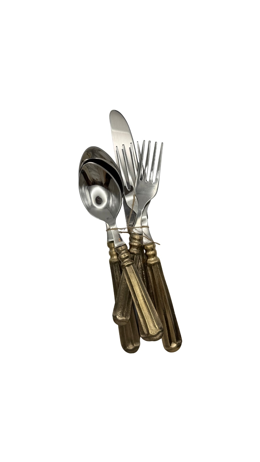 5 Piece Silverware Set - Tuscan Brass