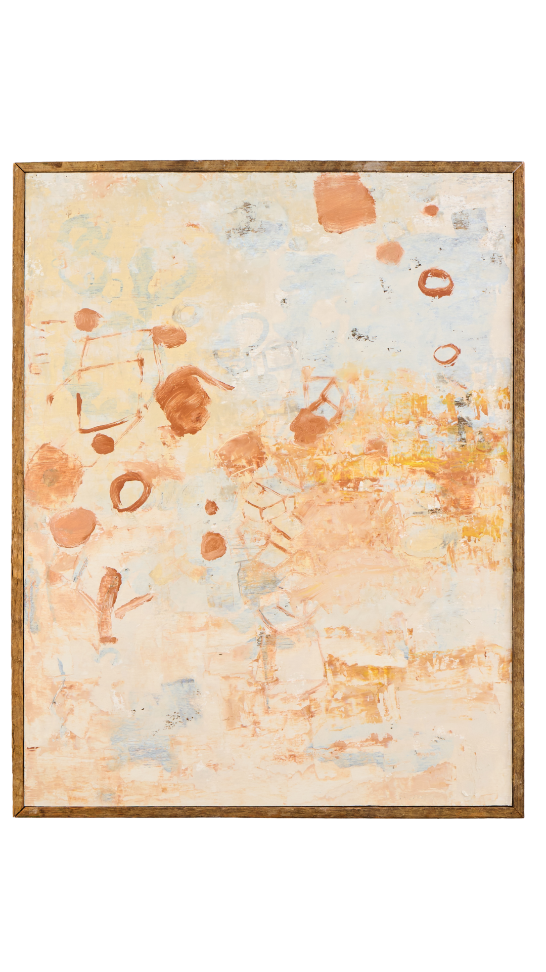 Peach Abstract on Wood