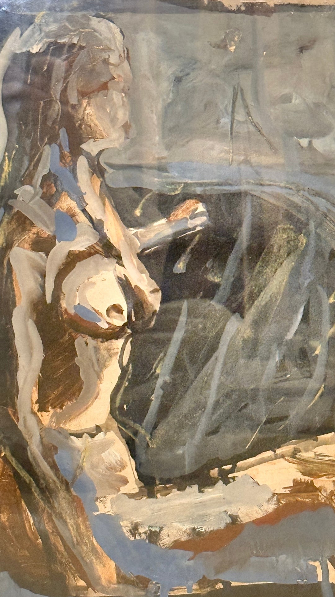 Abstract Nude in Silver Frame