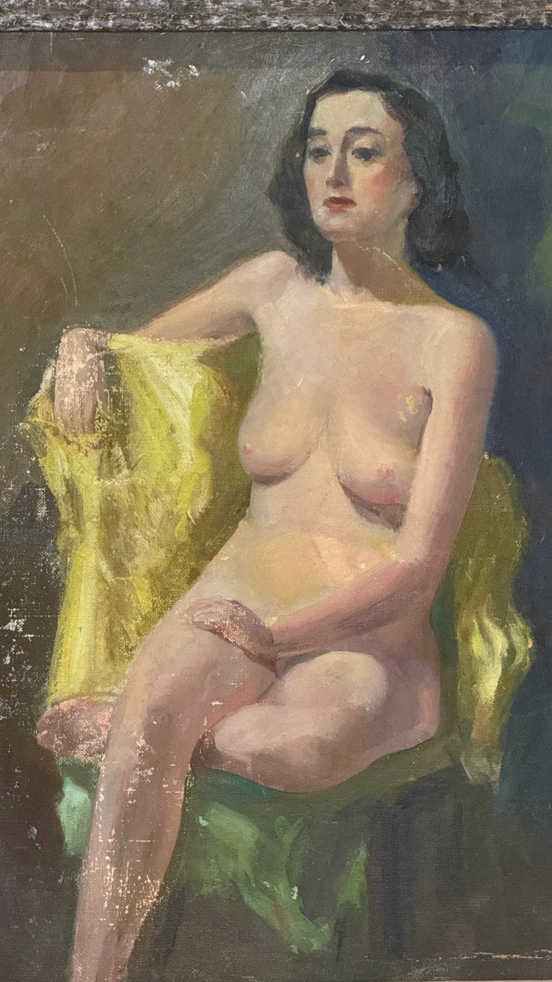 Mid Century Nude Oil Painting