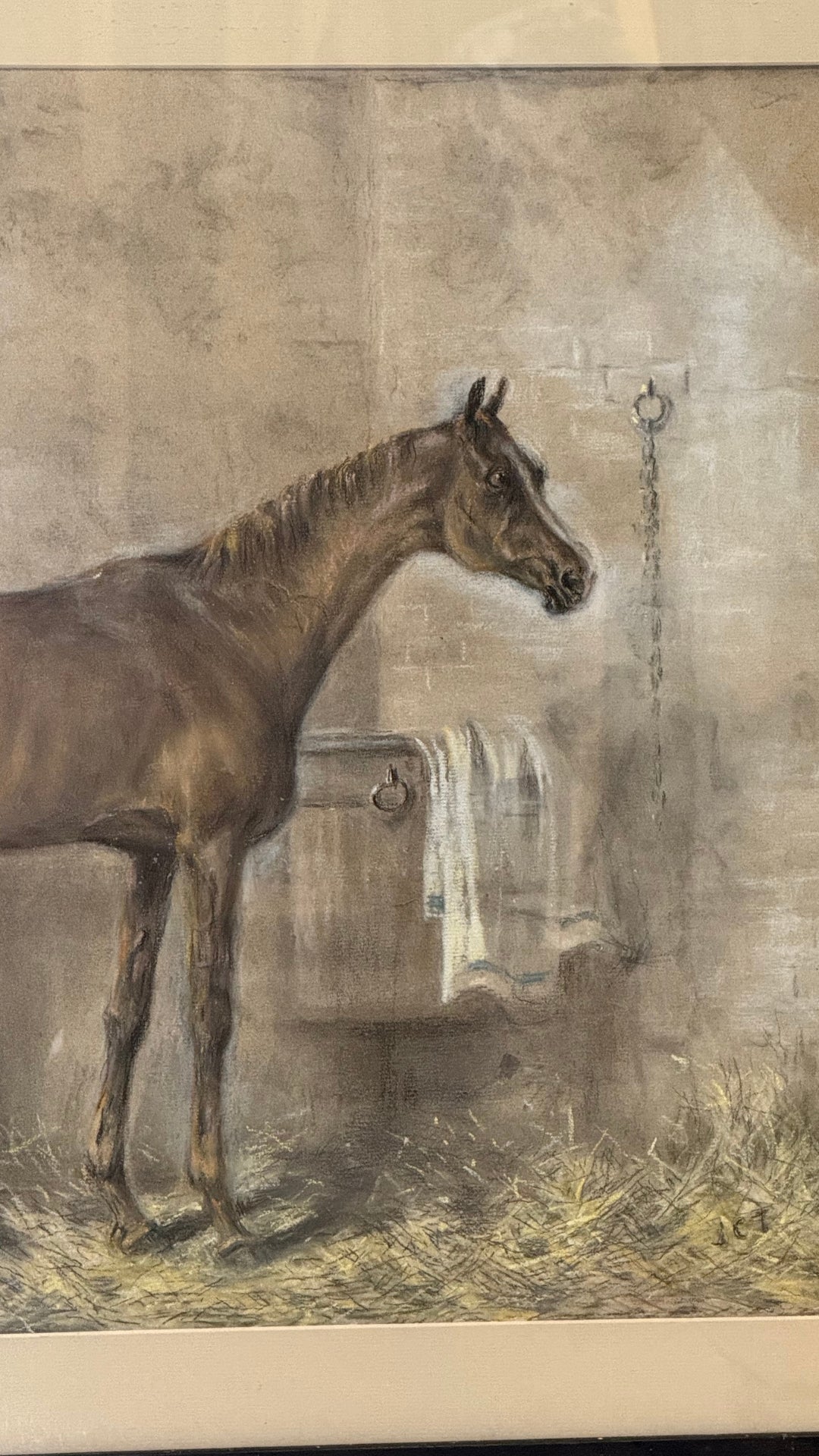 Horse In Barn Painting | Framed