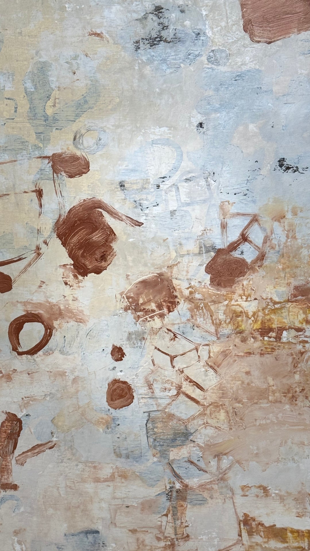 Peach Abstract on Wood