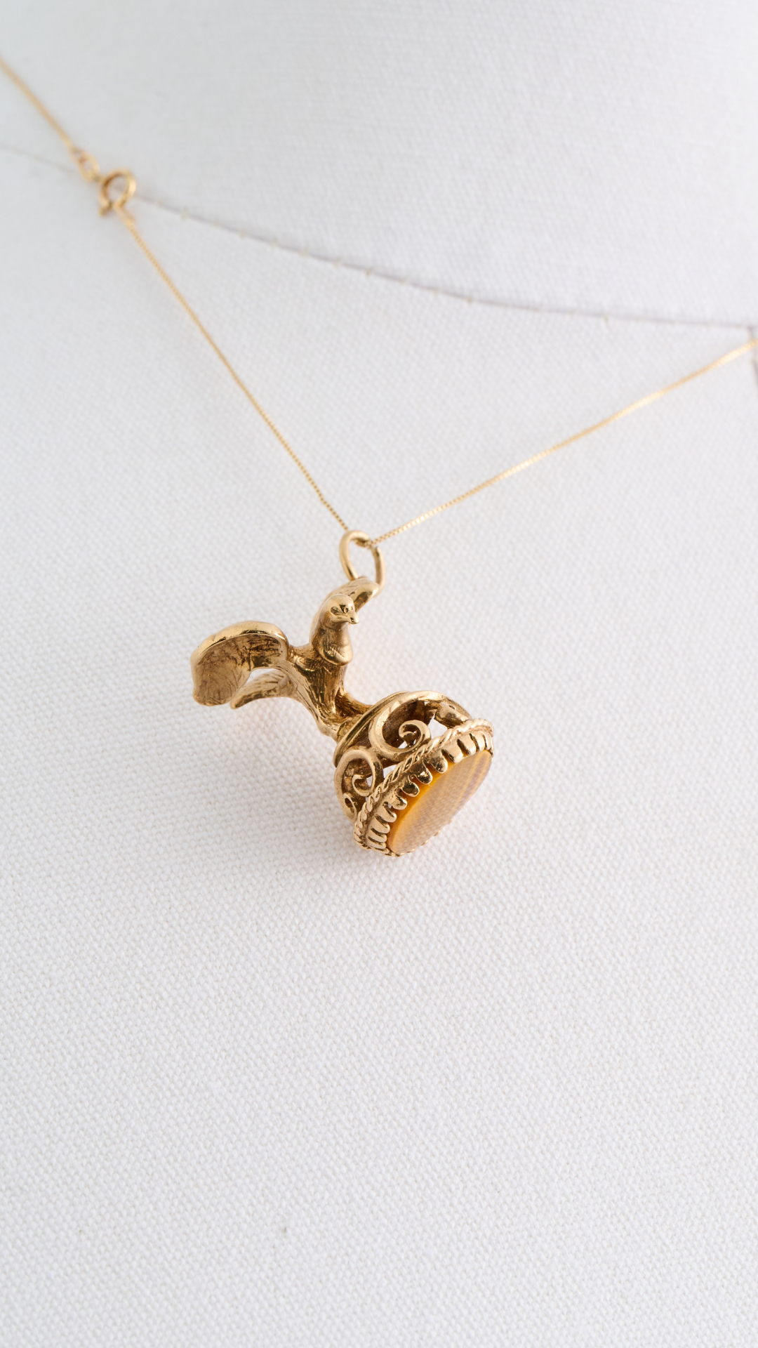 Dove Tiger Eye Watch Fob Charm