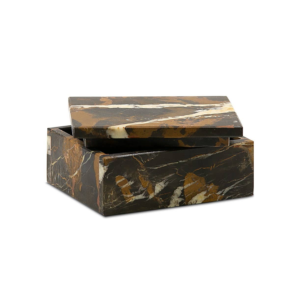 Asteria Collection 5" Black & Gold Marble Honed Finish Rect