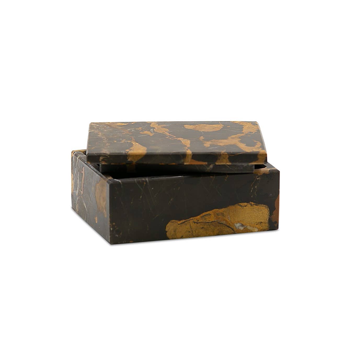 Asteria Collection 5" Black & Gold Marble Honed Finish Rect