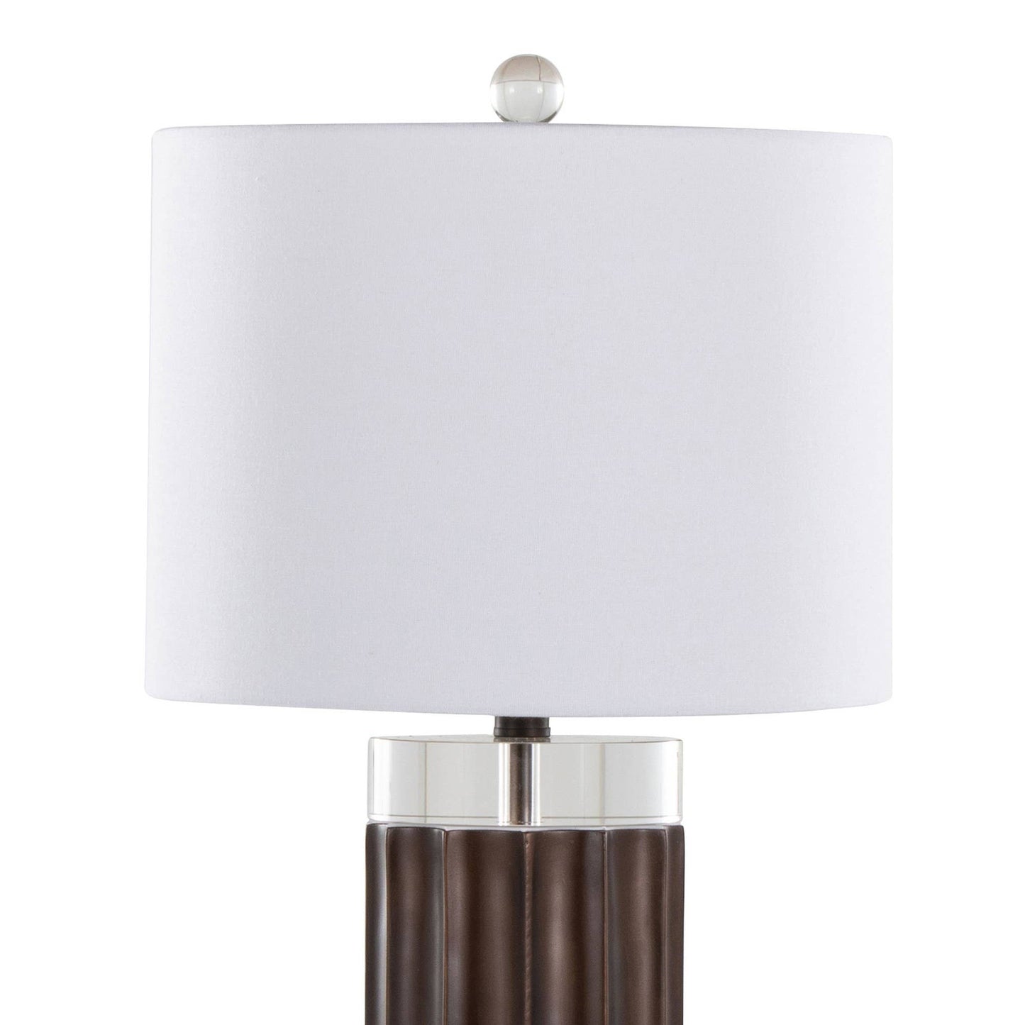 Cylinder Fluted 29.25" Polyresin Table Lamp
