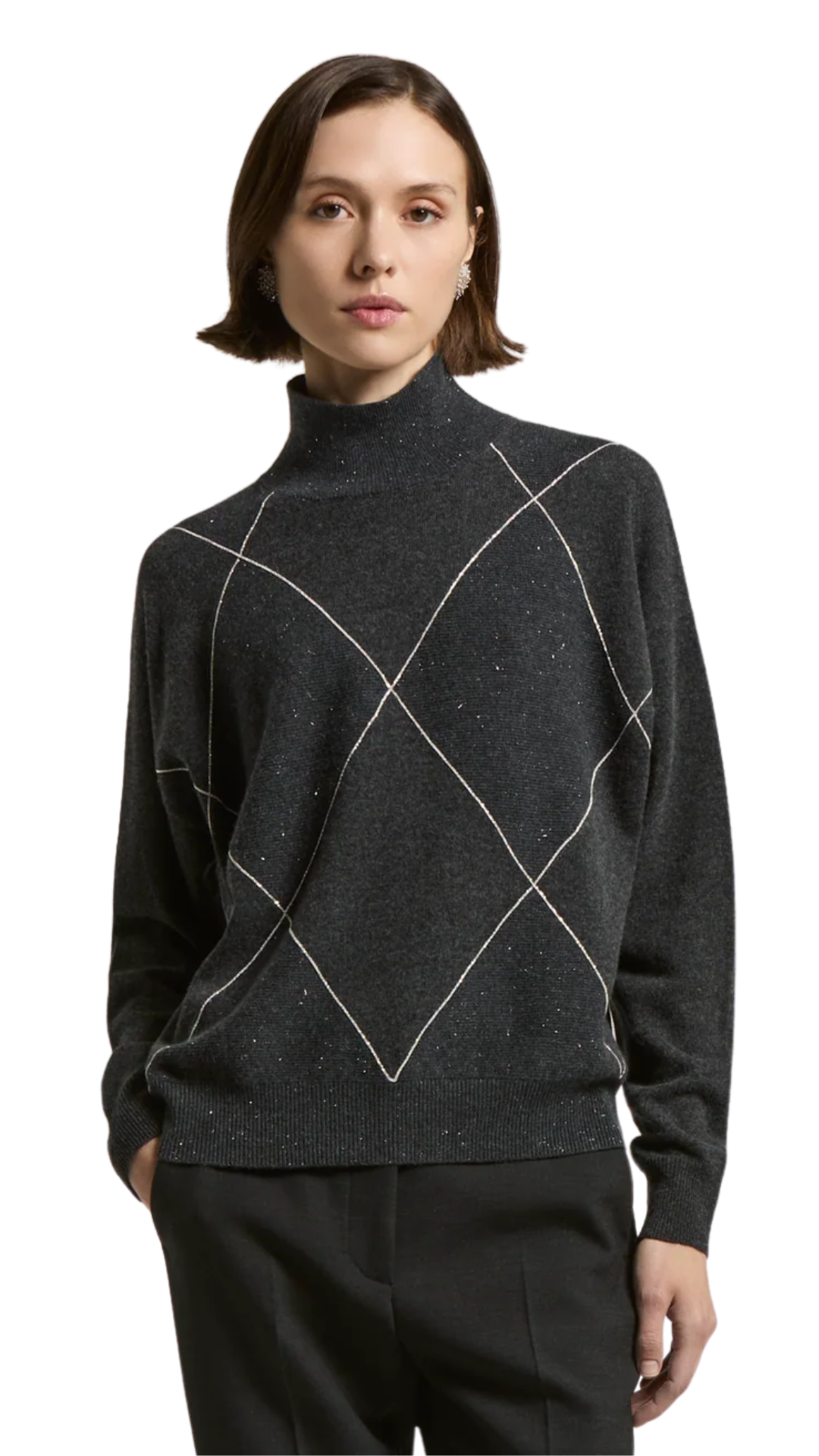 Diamond Detailing Grey Jumper Sweater