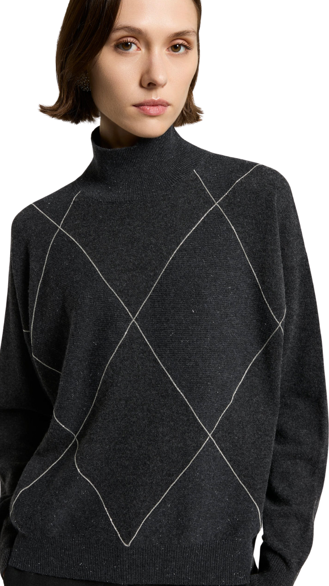 Diamond Detailing Grey Jumper Sweater